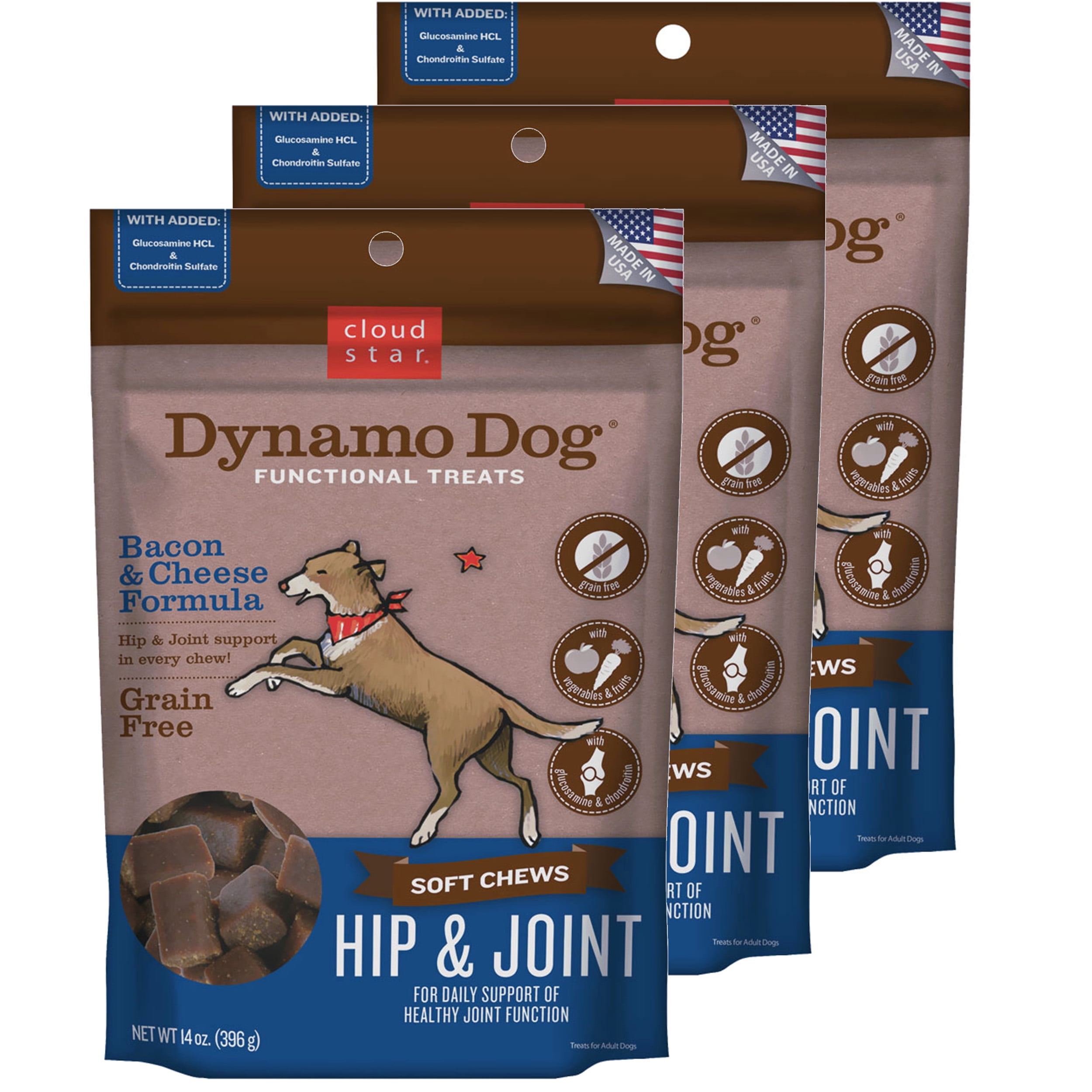Cloud Star Dynamo Dog Hip & Joint Bacon & Cheese 14 oz Functional