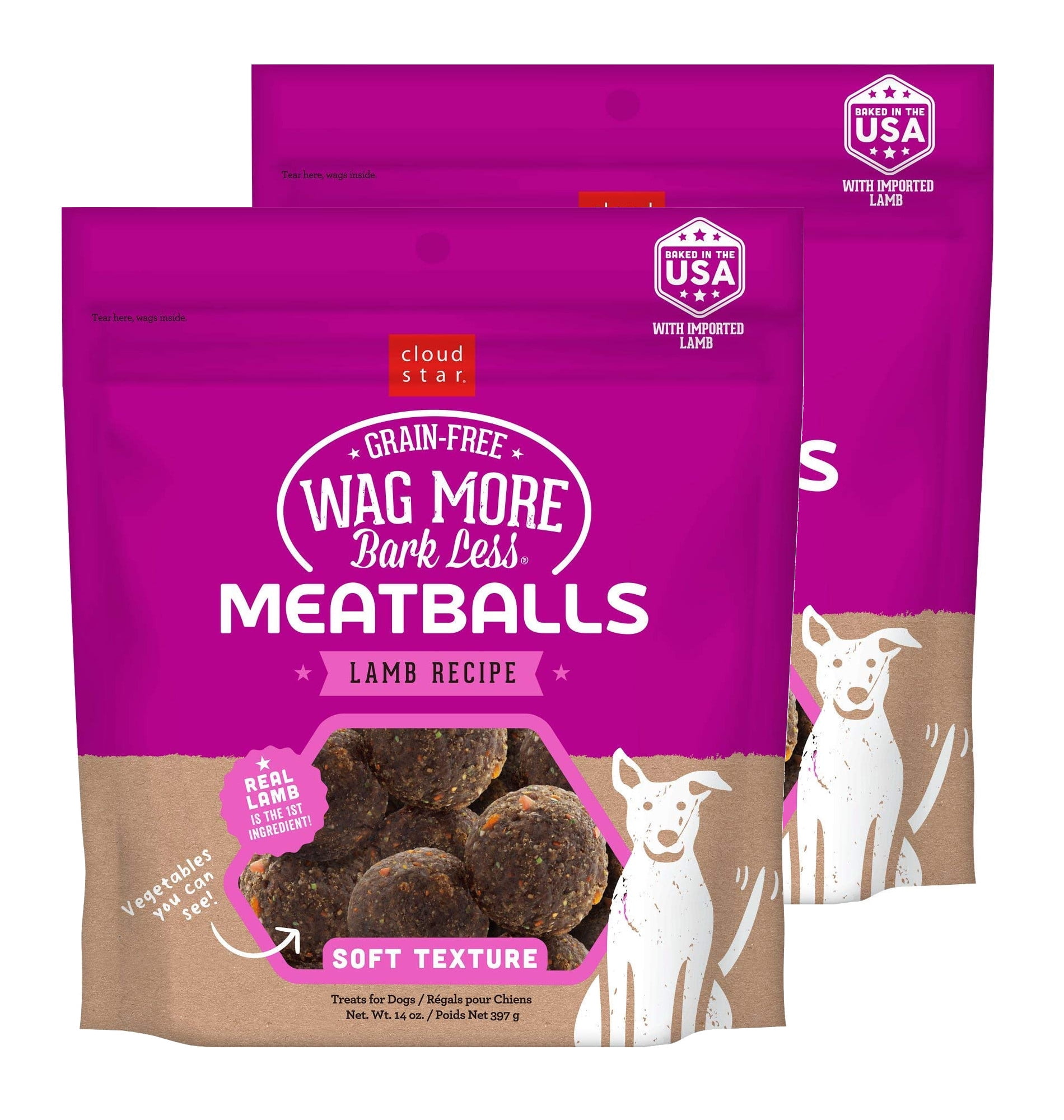 Cloud Star WAG Más Horno Galletas Baked Sin Grano – 14 Oz De Mantequilla De Cacahuete, Manzanas