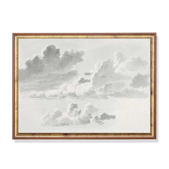 Cloud Study 19Th Century Sky Neutral Sketch Wall Art Decor Unframed Paper Print