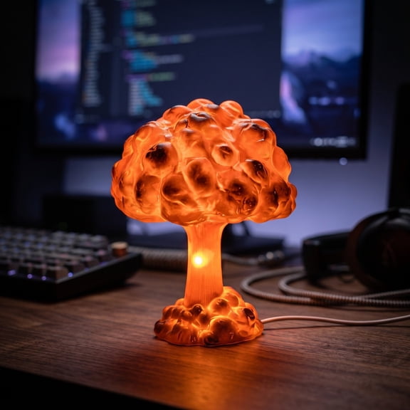 Cloud Table Lamp Volcanic Shape LED Night Light Resin Decor Lamp For Bedroom Desk Office Room Decor