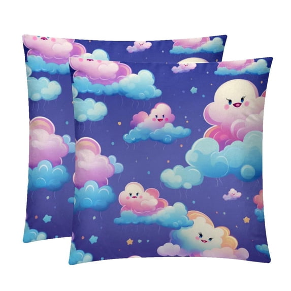 Cloud Throw Pillow Covers Set of 2 with Unique Patterns | Chair Pillow Covers in 16x16, 18x18, 20x20 inches | Pillow Inserts Included |for Every Occasion