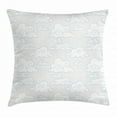 thumbnail image 1 of Cloud Throw Pillow Cushion Cover, Minimalist Design of Linear Tibetan Clouds Swirled Hand Drawn Lines, Decorative Square Accent Pillow Case, 20 X 20 Inches, Azure Blue Coconut and White, by Ambesonne, 1 of 2