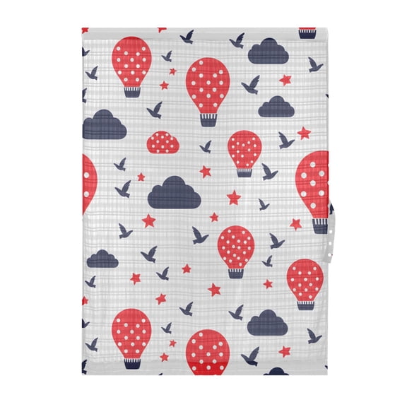 Cloud Tile Hot Air Balloon Pattern Door Curtain Sheer Privacy Light Filtering Window Panel 1 Panel 25x40 Inch