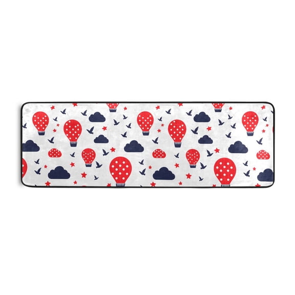 Cloud Tile Hot Air Balloon Pattern Runner Rug 24x72 Inch Cushioned Non Slip Soft Absorbent Floor Mat