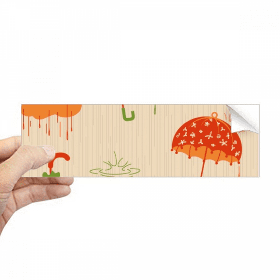 Cloud Umbrella Rain Drip Weather Rectangle Bumper Sticker Notebook Window Decal