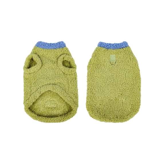 Cloud Velvet Dog Fleece Vest, Autumn Winter Pull-over Pet Apparel, Green L Size - Fleece-lined, Soft Cloud Velvet Fabric, Easy Pull-over Design - For Dogs & Cats, Suitable for Autumn Winter Seasons