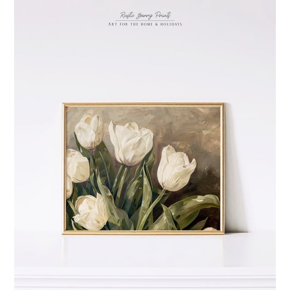 Cloud Wall Art Minimalist Bedroom Living Room Poster Vintage Tulips Antique Floral Wall Art
