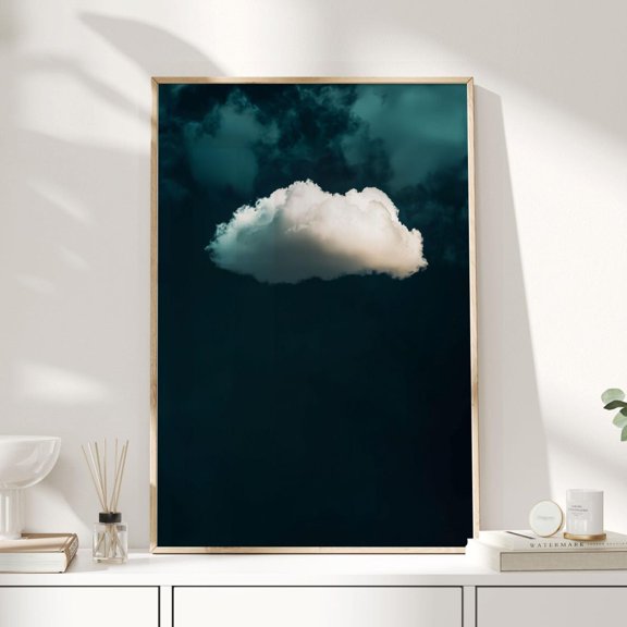 Cloud Wall Art Teal Wall Art Navy Blue Wall Art Dark Blue Wall Art Cloud Painting Cloud Art Cloud Art Print Cloud Print Clouds Modern Wall Art Decor Home Decor Office Wall Art