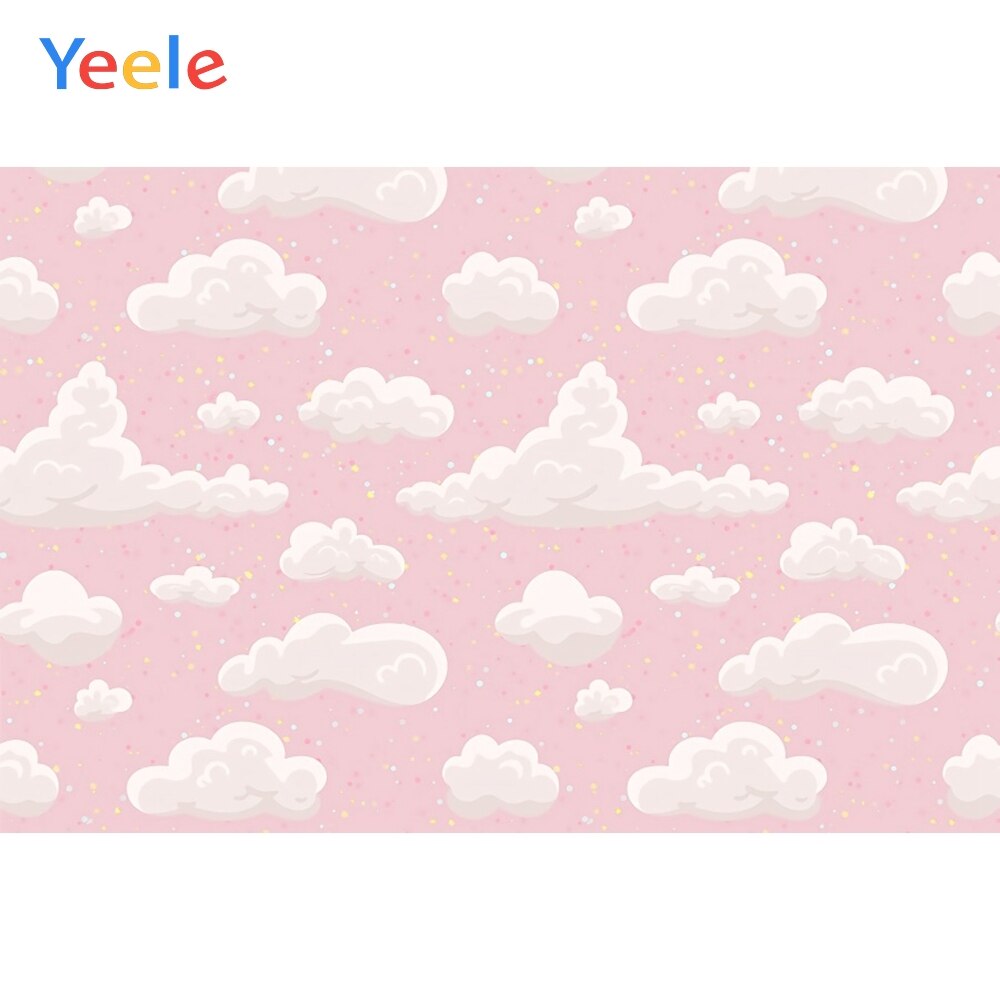 Cloud White Point Fresh Newborn Baby birthday Part Pink Backdrop ...