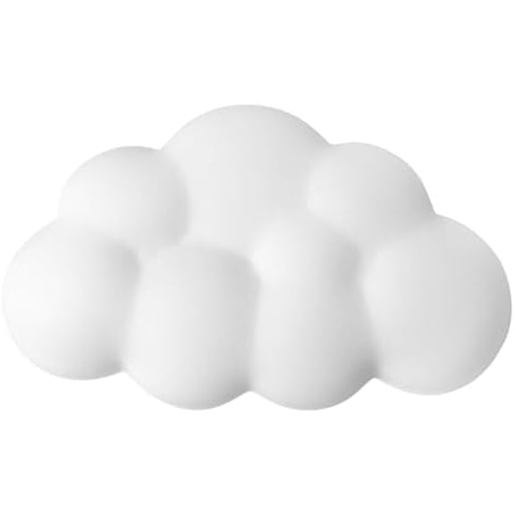 Cloud Wrist Rest Cushion for Mouse Ergonomic Soft PU Leather Memory Foam Wrist Pain Relief Mouse Wrist Support Pad with Anti-Skid Base for Office School Home Laptop & Computer Mouse (White)