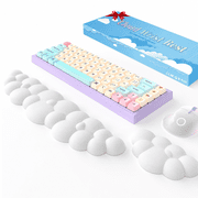QUTOOL Keyboard Wrist Rest Memory Foam Wrist Pad , Ergonomic PU Casing, Non-Slip Base, White