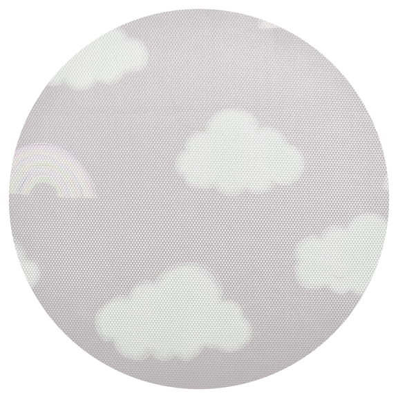 Cloud and Rainbow Pattern 15.4in Diameter PVC Plate Mat, Heat-Resistant and Cuttable, Kitchen Decor