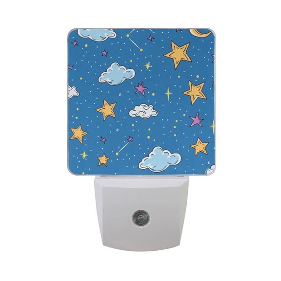 Cloud and Star Night Light 2 Pack LED Nightlight Plug into Wall Dusk to Dawn Sensor Soft White