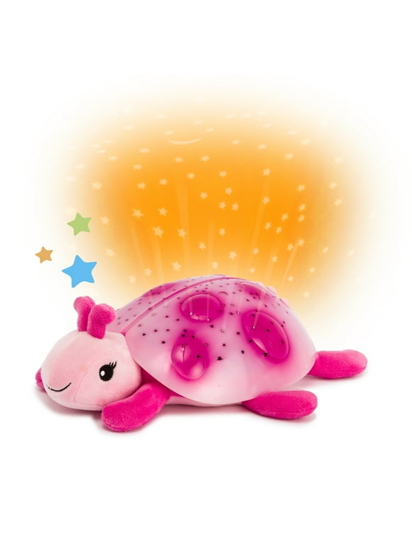 Cloud b, Plush Twilight Ladybug - Pink, Star Constellation Night Light, for Baby or Toddler