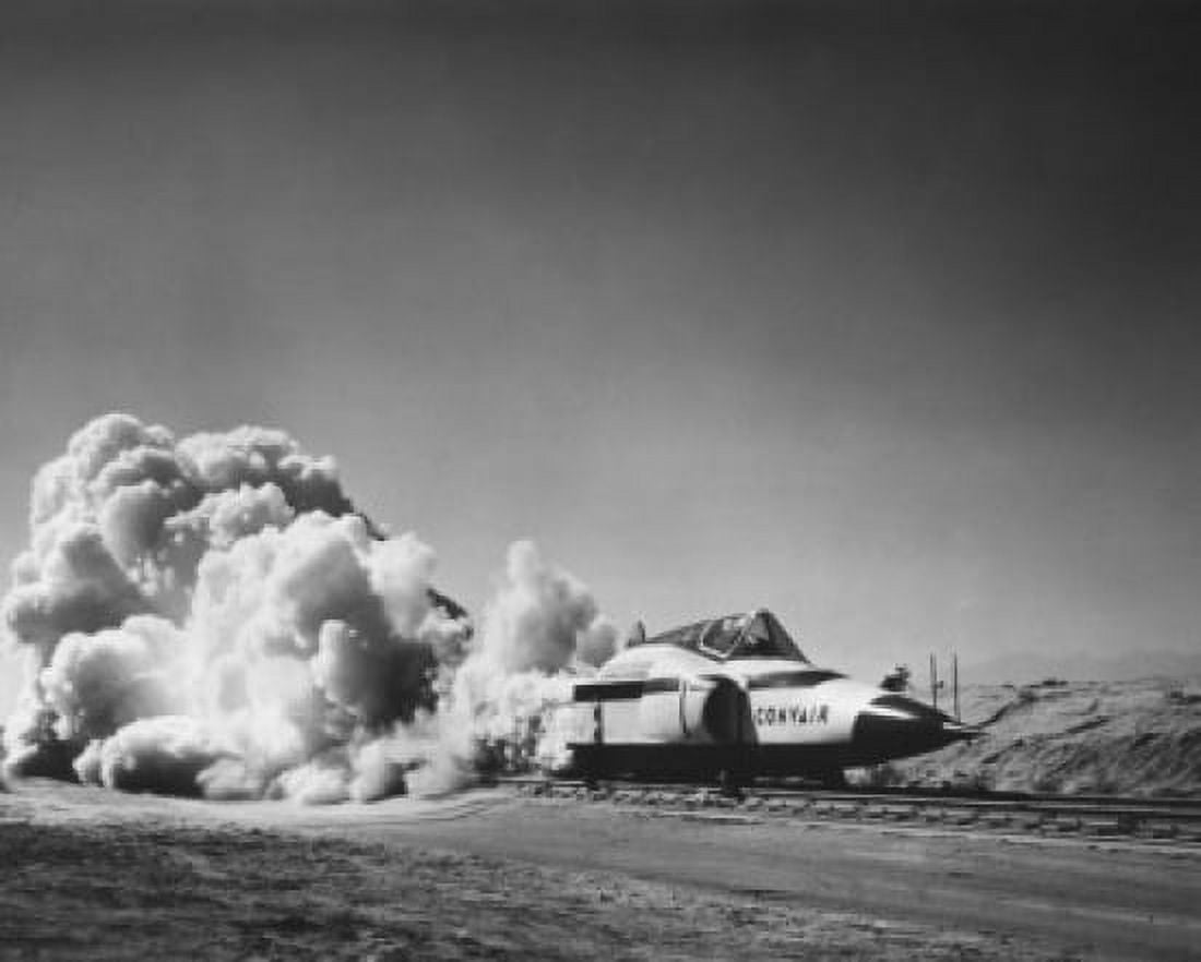Cloud of smoke behind a rocket preparing for launch Canvas Art - (18 x 24)