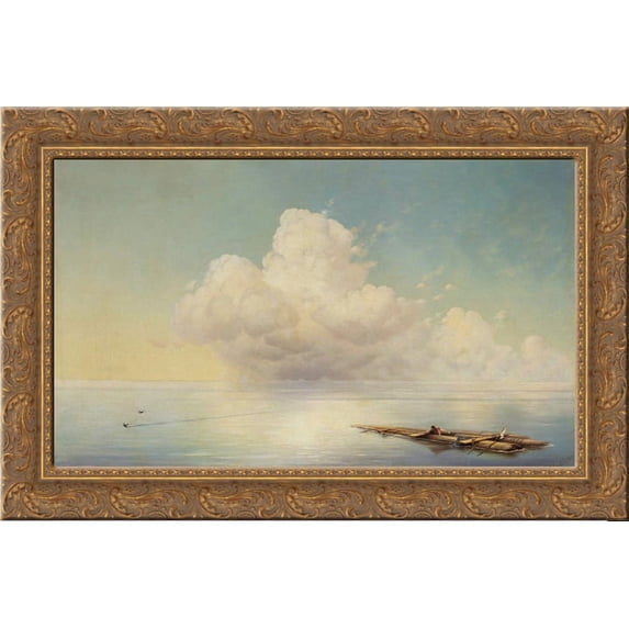 Cloud over the calm sea 24x18 Gold Ornate Wood Framed Canvas Art by Aivazovsky, Ivan