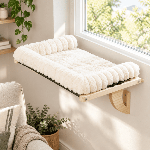 Cloud-soft Cat Window Sill Perch Zipper Design Cushion Pet Bed Xl