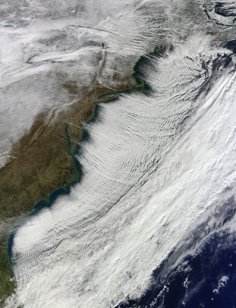 Cloud streets off the East Coast of the United States Canvas Art - Stocktrek Images (25 x 32)
