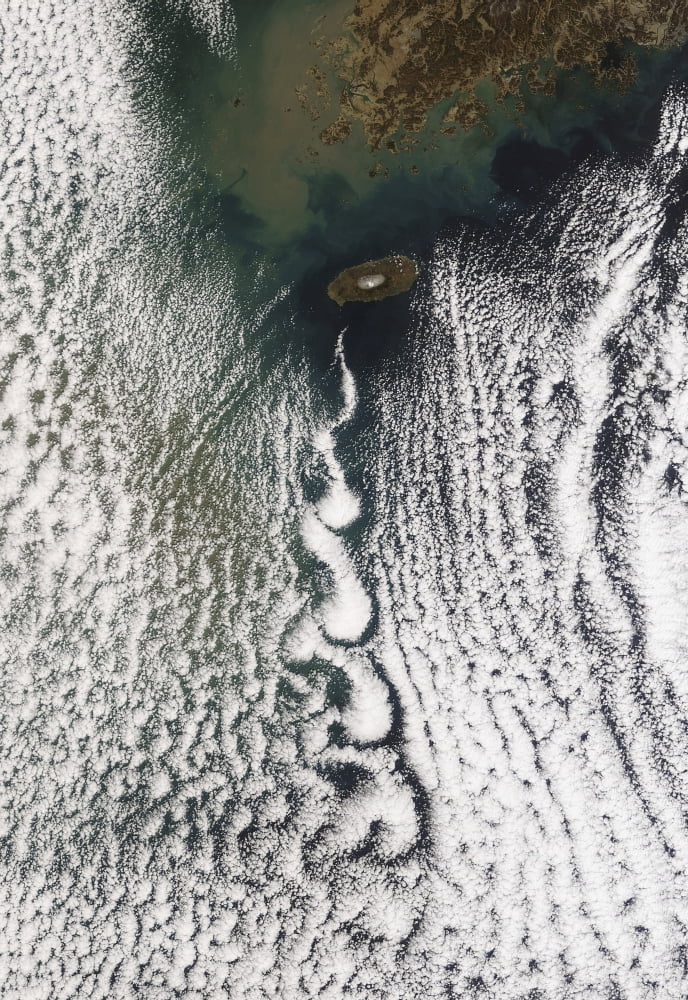 Cloud vortices off Cheju Do South Korea Canvas Art - Stocktrek Images (24 x 34)