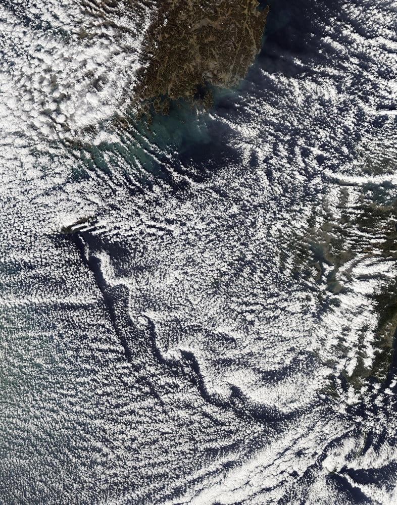 Cloud vortices off Cheju Do South Korea Canvas Art - Stocktrek Images (26 x 32)