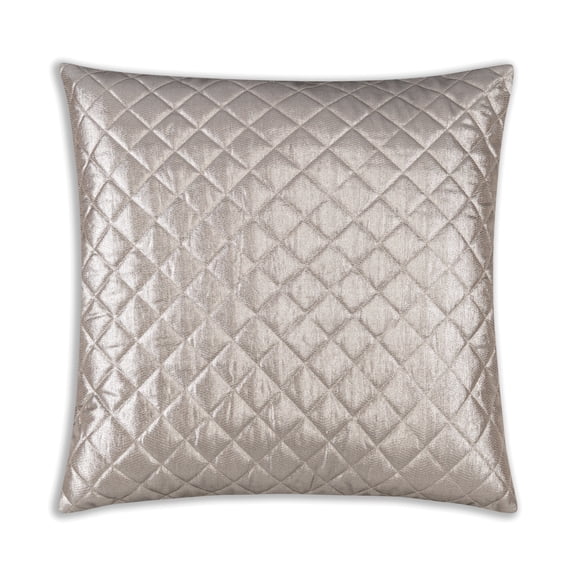 Cloud9 Design Aura Silver 22" x 22" Quilted Linen Decorative Throw Pillow