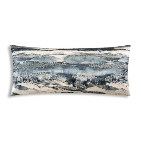 Cloud9 Design Capri Charcoal 31" x 14" - Printed Velvet Decorative Pillow
