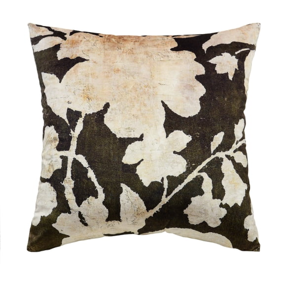 Cloud9 Design Forest Green Floral Square Pillow, 22"X22"