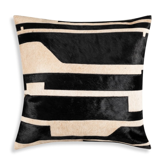 Cloud9 Design Hudson Black Hide Pillow, 22"X22"