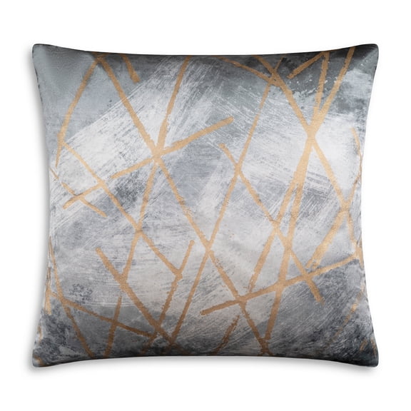 Cloud9 Design Leah Grey Gold Abstract Pillow- 22"X22"