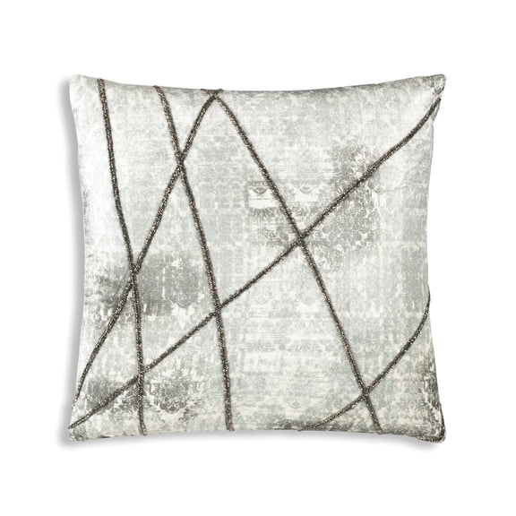 Cloud9 Design Liam Grey And Aqua Printed Pillow, 22"X22"