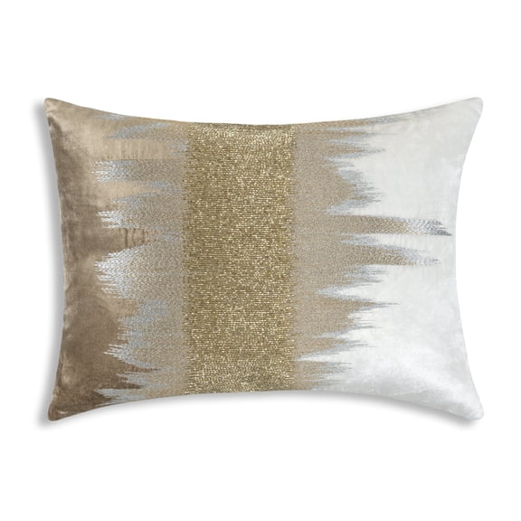 Cloud9 Design Mira Ivory Beige Velvet Pillow, 20"X14"
