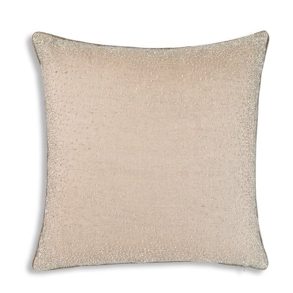 Cloud9 Design Sintra 22"x22" Linen Wheat Beaded Decorative Throw Pillow for Sofa, Bed & Accent Chair