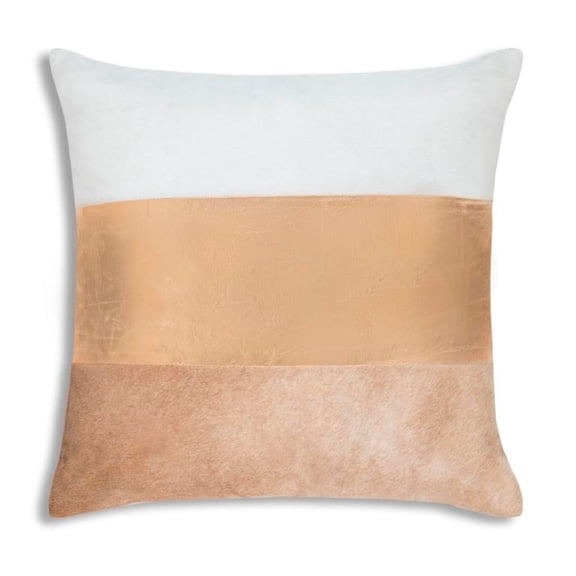 Cloud9 Design Zeke Gold 22" x 22" Hide Velvet Decorative Pillow
