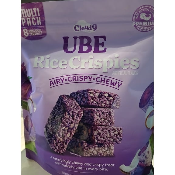 Cloud9 UBE RiceCrispies Chewy Crispy Ube Flavor Individually Wrapped 8 Count