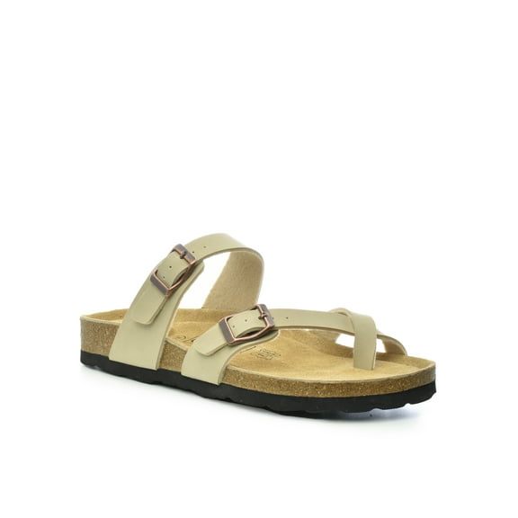CloudAir Ladies' Primo Slip-On Contoured Comfort Footbed Crisscross Toe Buckle Sandals