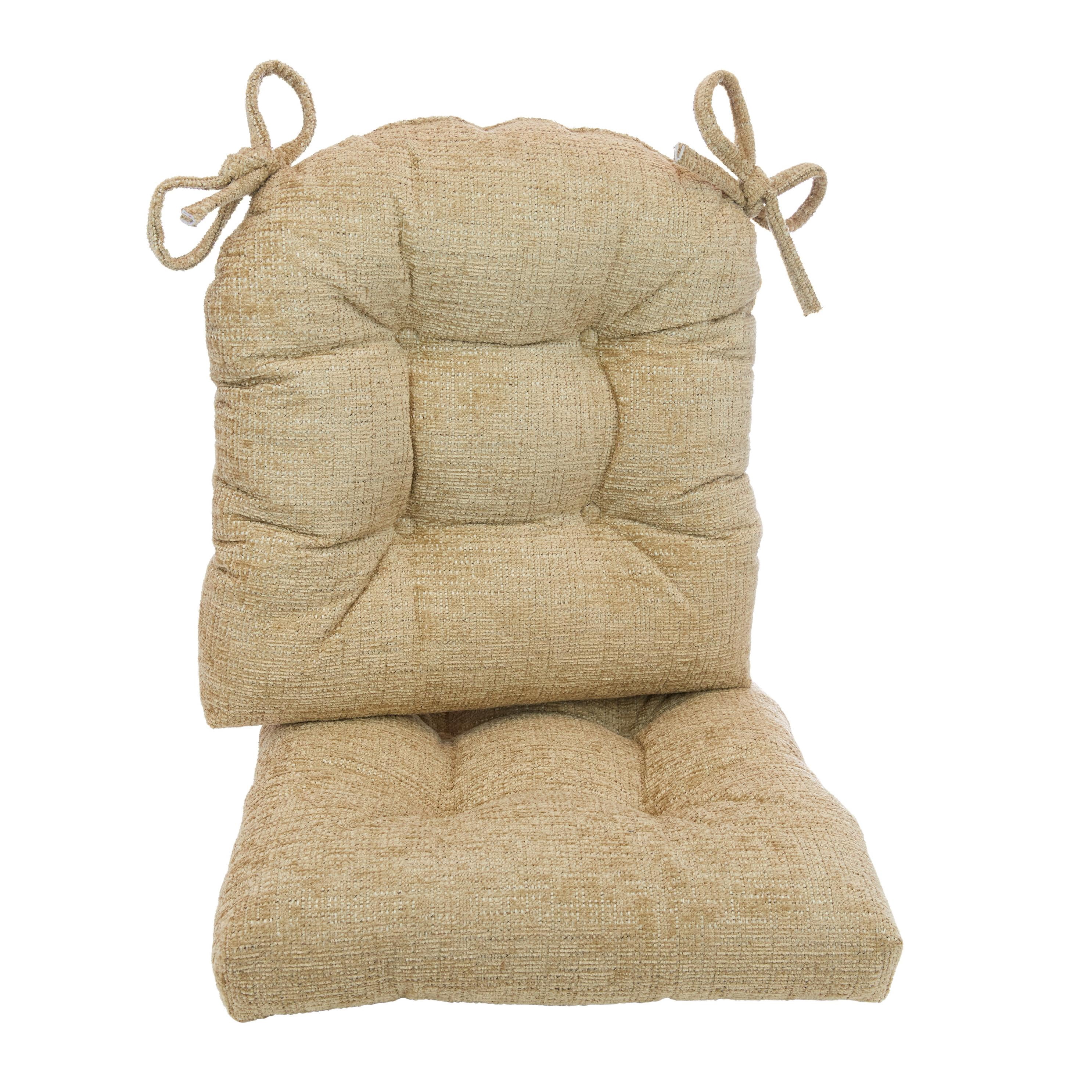 Klear Vu CloudFill Chair Cushions with Ties, Set of 2, Simone Flax