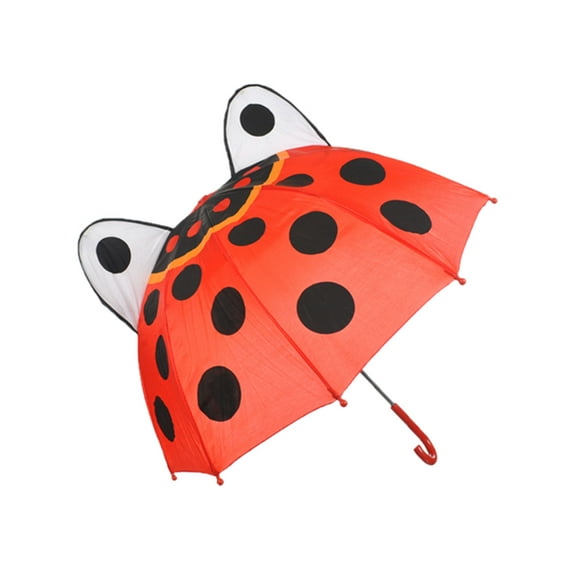 CloudNine 'Ladybug Luck' Kids Umbrella – Cute Red Ladybug-Themed Umbrella with Easy-Grip Handle for Children