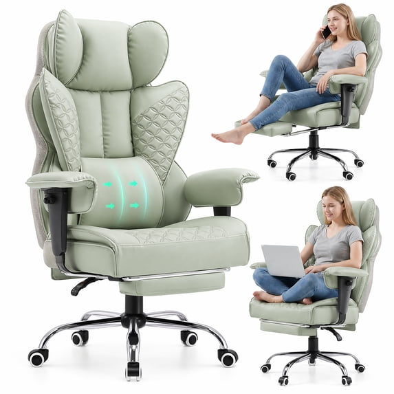CloudRest Pro 400lbs Executive heavy duty office chair, High Back Ergonomic Computer Desk Chairwith Lumbar Back Support, Green