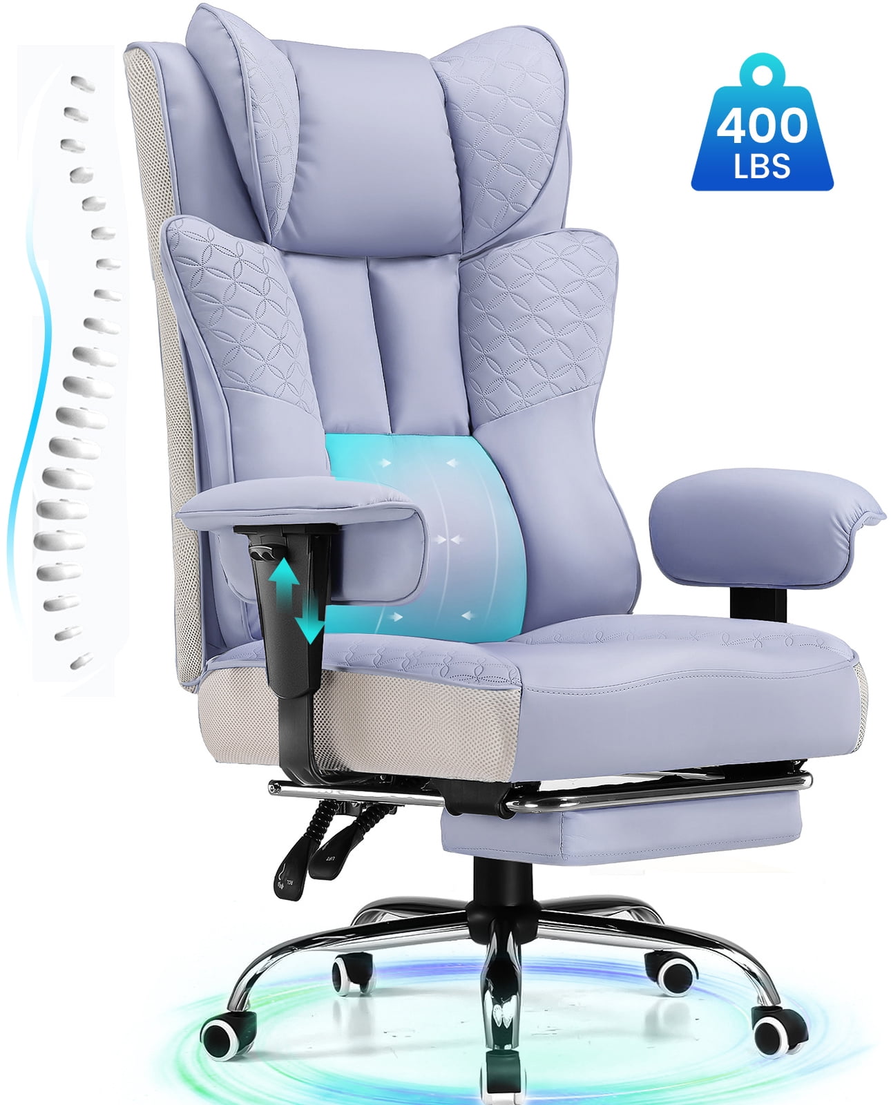 CloudRest Pro 400lbs Executive heavy duty office chair, High Back