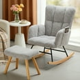 thumbnail image 1 of CloudRest Pro Oversized Nursery Rocking Chair with Ottoman, Cozy Accent Chair for Nursery/Bedroom/Living Room, Gray, 1 of 6