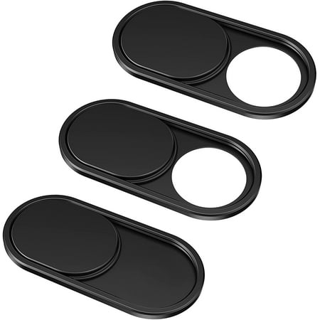 CloudValley Webcam Cover 3 Pack, 0.6mm Ultra-Thin Mini Web Camera Cover silde for Laptops, MacBook Pro, MacBook Air, iMac, iPad Pro, PC, Computer, Camera Privacy Cover [Black]