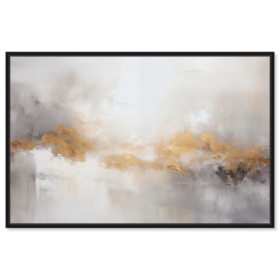 Golden Hour III Canvas Luxury Abstract Art by Art Remedy, Black Frame, 45 x 30