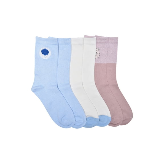 Cloudco Care Bears Women's' 3-Pack Crew Socks, Shoe Size 4-10