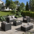 thumbnail image 1 of ClouddWell 4 Seat Outdoor Patio Furniture Set, Patio Conversation Sets with Thick Waterproof Cushions & Storage Coffee Table(Grey), 1 of 7