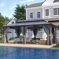 thumbnail image 1 of Clouddwell 12'x20' Hardtop Gazebo - Polycarbonate Double Roof with Netting & Curtains for Patio, Garden Sun Protection,Gray, 1 of 6