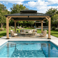 thumbnail image 1 of Clouddwell 12' × 14' Cedar Wood Hardtop Gazebo with Ventilated Double-Tier Metal Roof for Outdoor Patio & Backyard, 1 of 11