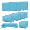 thumbnail image 1 of Clouddwell 14-Piece Outdoor Cushion Covers Replacement for 6-Seat Wicker Sectional-Waterproof, Non-Slip Bottom (Sky Blue), 1 of 8