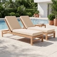 thumbnail image 1 of Clouddwell 2 Pack Beige Outdoor Chaise Lounge Cushions, Waterproof High Rebound Foam Patio Recliner Pads, Detachable Zipper Covers Anti-Slip Tie Downs for Pool Garden Patio, 1 of 8