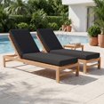 thumbnail image 1 of Clouddwell 2 Pack Black Outdoor Chaise Lounge Cushions, Waterproof High Rebound Foam Patio Recliner Pads, Detachable Zipper Covers Anti-Slip Tie Downs for Pool Garden Patio, 1 of 8