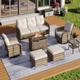 thumbnail image 1 of Clouddwell 3 Pieces Outdoor Patio Furniture Set, Rattan Wicker Sectional Swivel Rocker Chairs Sets, 1 of 1
